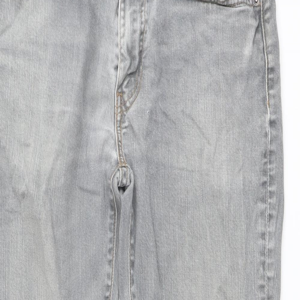 Levi's Mens Grey Cotton Straight Jeans Size 34 in L30 in Regular Button