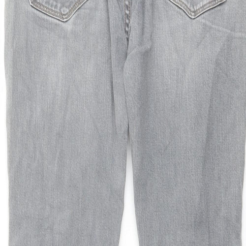 Levi's Mens Grey Cotton Straight Jeans Size 34 in L30 in Regular Button