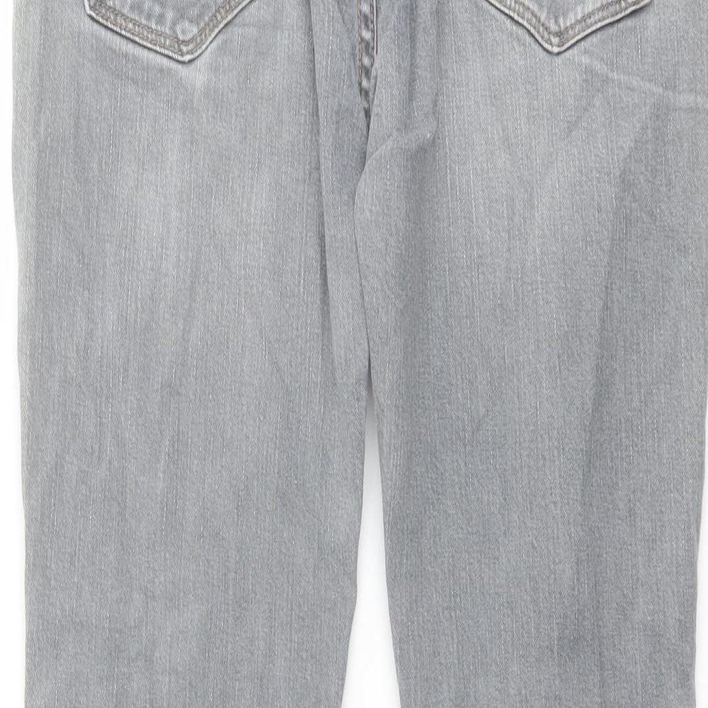 Levi's Mens Grey Cotton Straight Jeans Size 34 in L30 in Regular Button