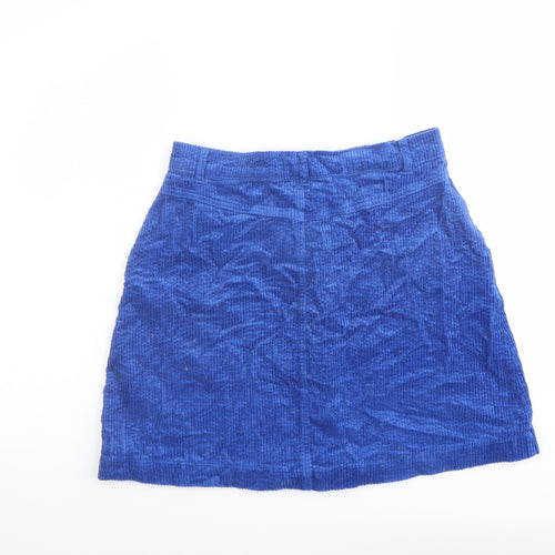 b.young Womens Blue Polyester A-Line Skirt Size 10 Button