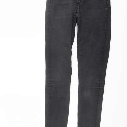 Zara Womens Grey Cotton Skinny Jeans Size 6 L26 in Regular Button