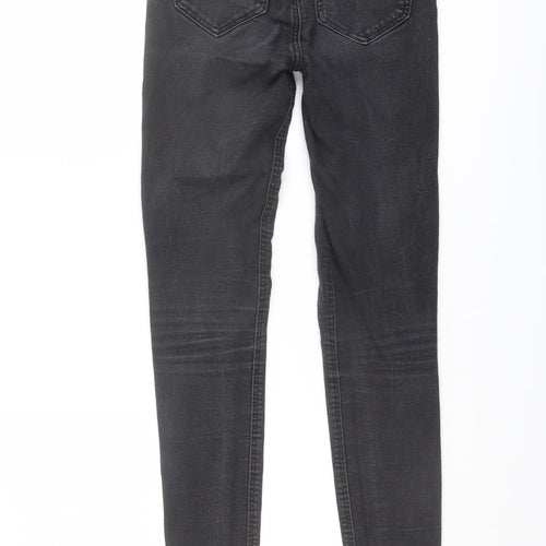 Zara Womens Grey Cotton Skinny Jeans Size 6 L26 in Regular Button