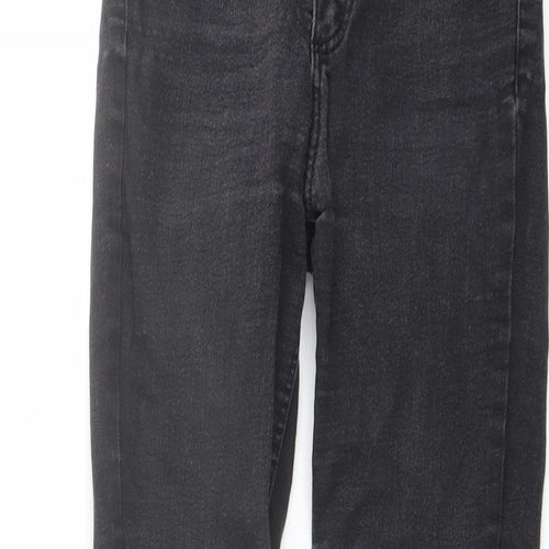 Zara Womens Grey Cotton Skinny Jeans Size 6 L26 in Regular Button