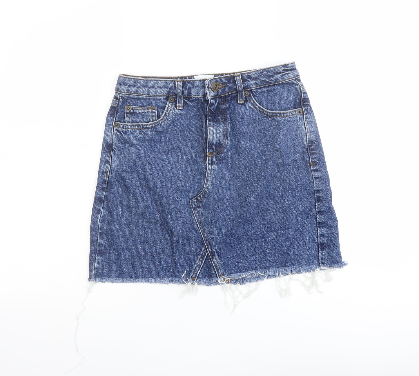BDG Womens Blue Cotton Mini Skirt Size XS Button