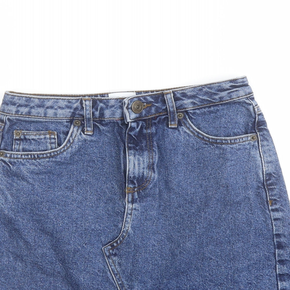 BDG Womens Blue Cotton Mini Skirt Size XS Button