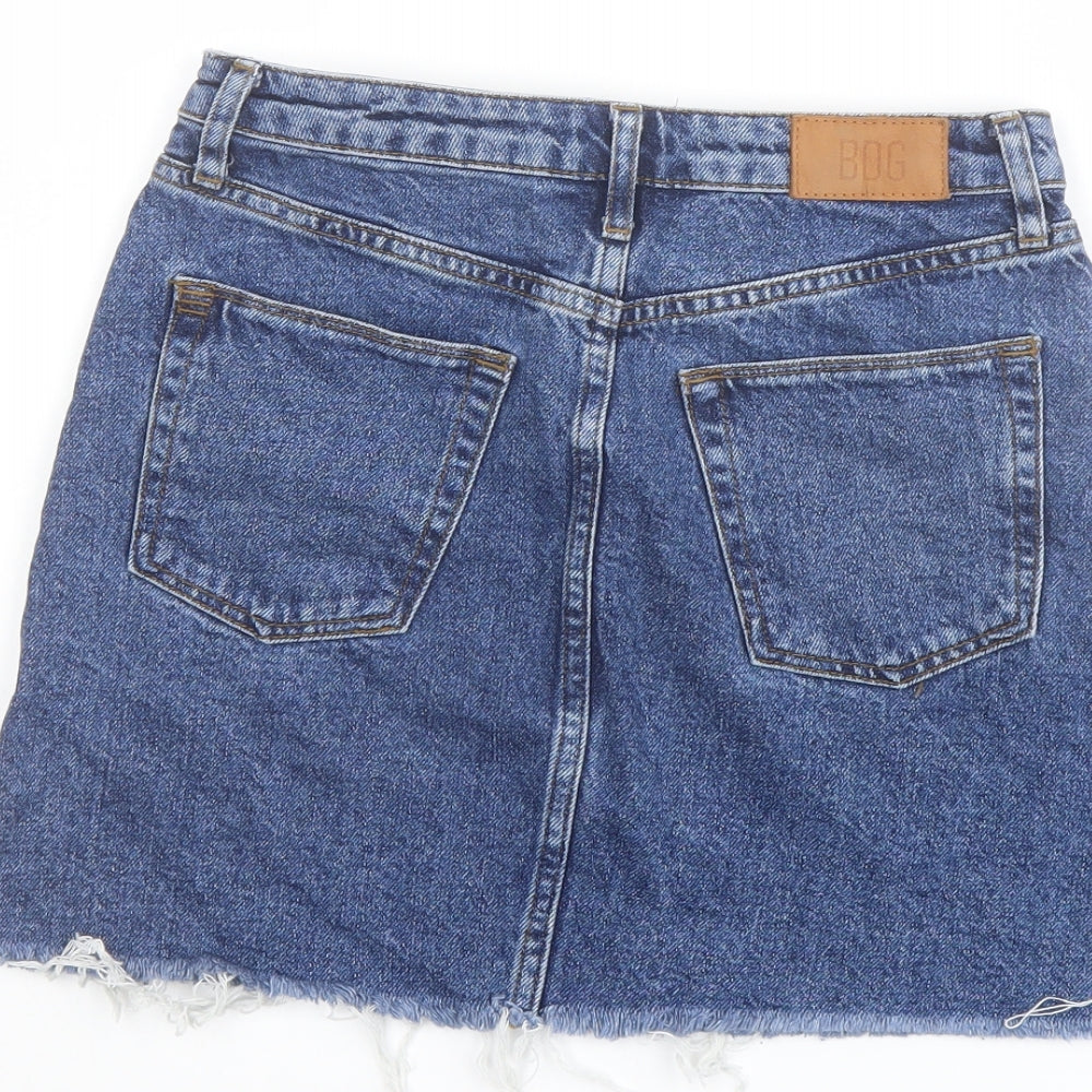 BDG Womens Blue Cotton Mini Skirt Size XS Button