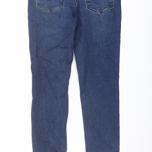 M&Co Girls Blue Cotton Skinny Jeans Size 12 Years Regular Button