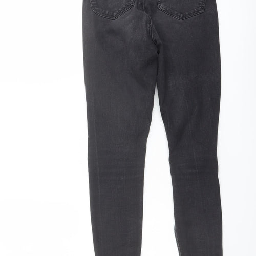 Topshop Womens Grey Cotton Skinny Jeans Size 25 in L25 in Regular Button
