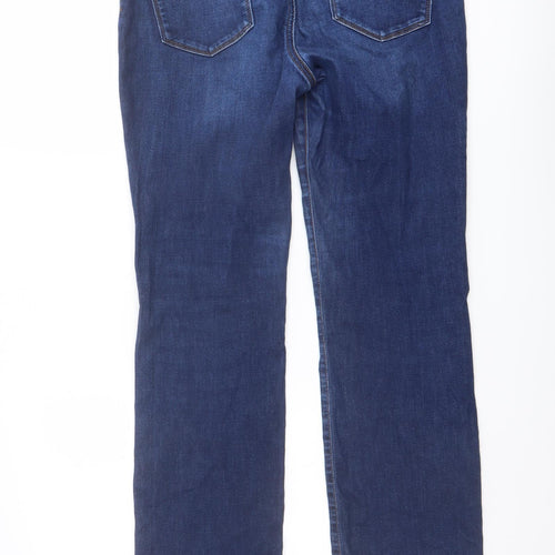 NYJD Womens Blue Cotton Straight Jeans Size 12 L29 in Regular Button
