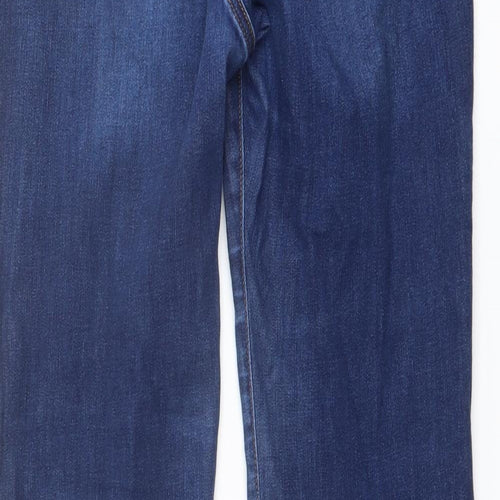 NYJD Womens Blue Cotton Straight Jeans Size 12 L29 in Regular Button