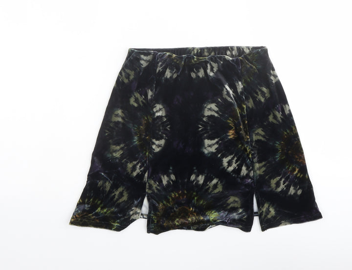 Uniqlo Womens Blue Geometric Polyester A-Line Skirt Size XS