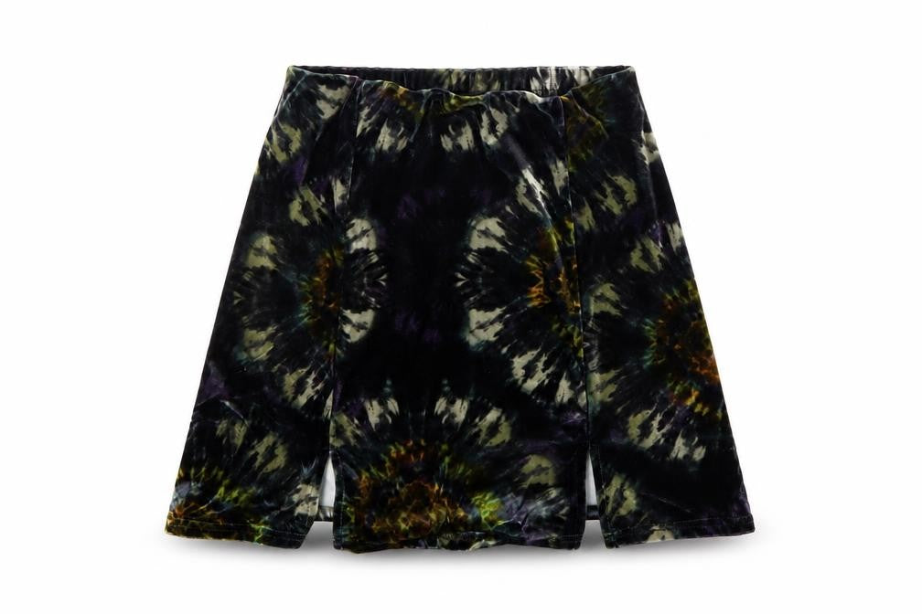 Uniqlo Womens Blue Geometric Polyester A-Line Skirt Size XS