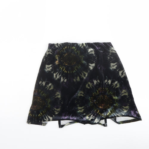 Uniqlo Womens Blue Geometric Polyester A-Line Skirt Size XS