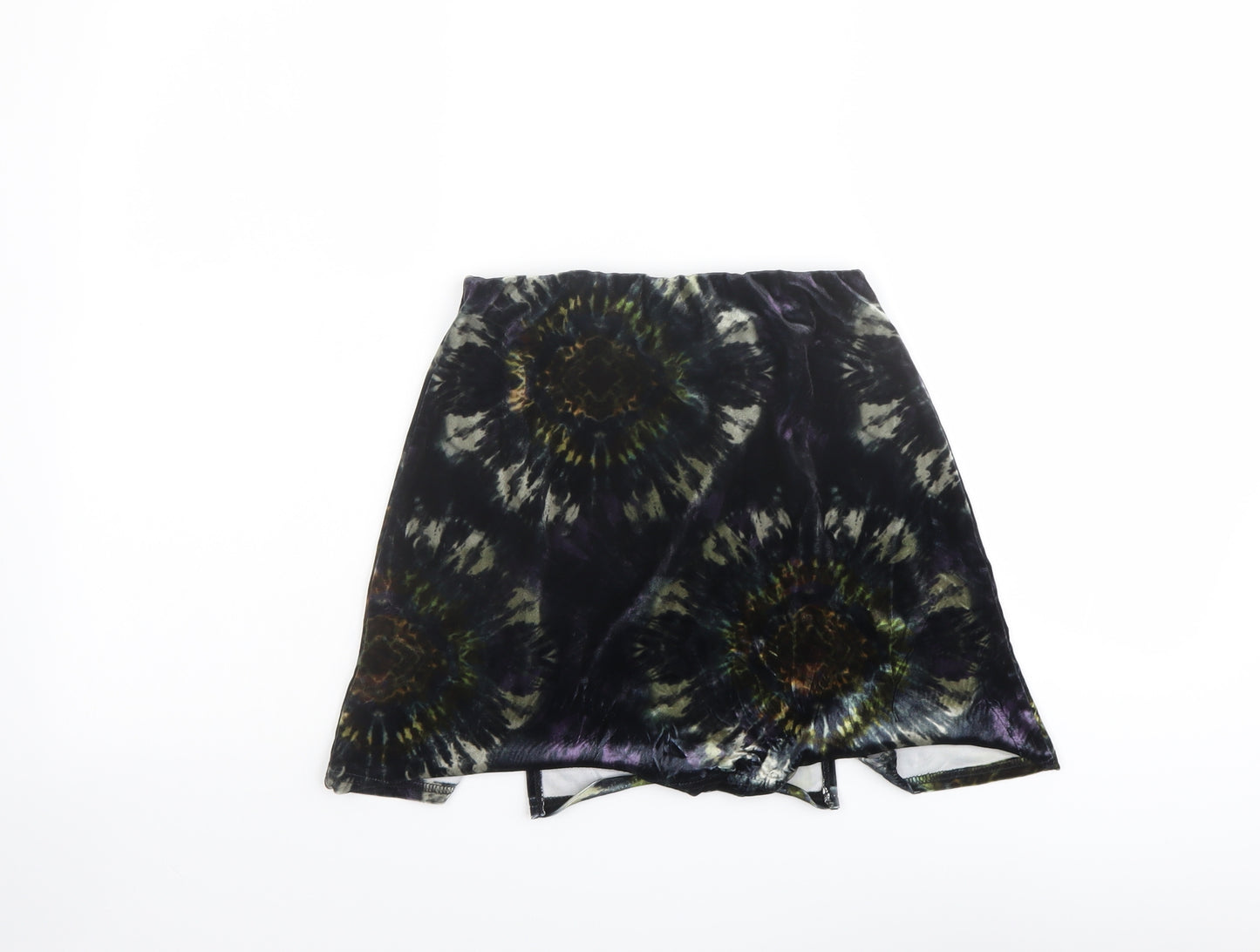 Uniqlo Womens Blue Geometric Polyester A-Line Skirt Size XS