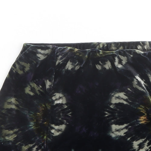 Uniqlo Womens Blue Geometric Polyester A-Line Skirt Size XS
