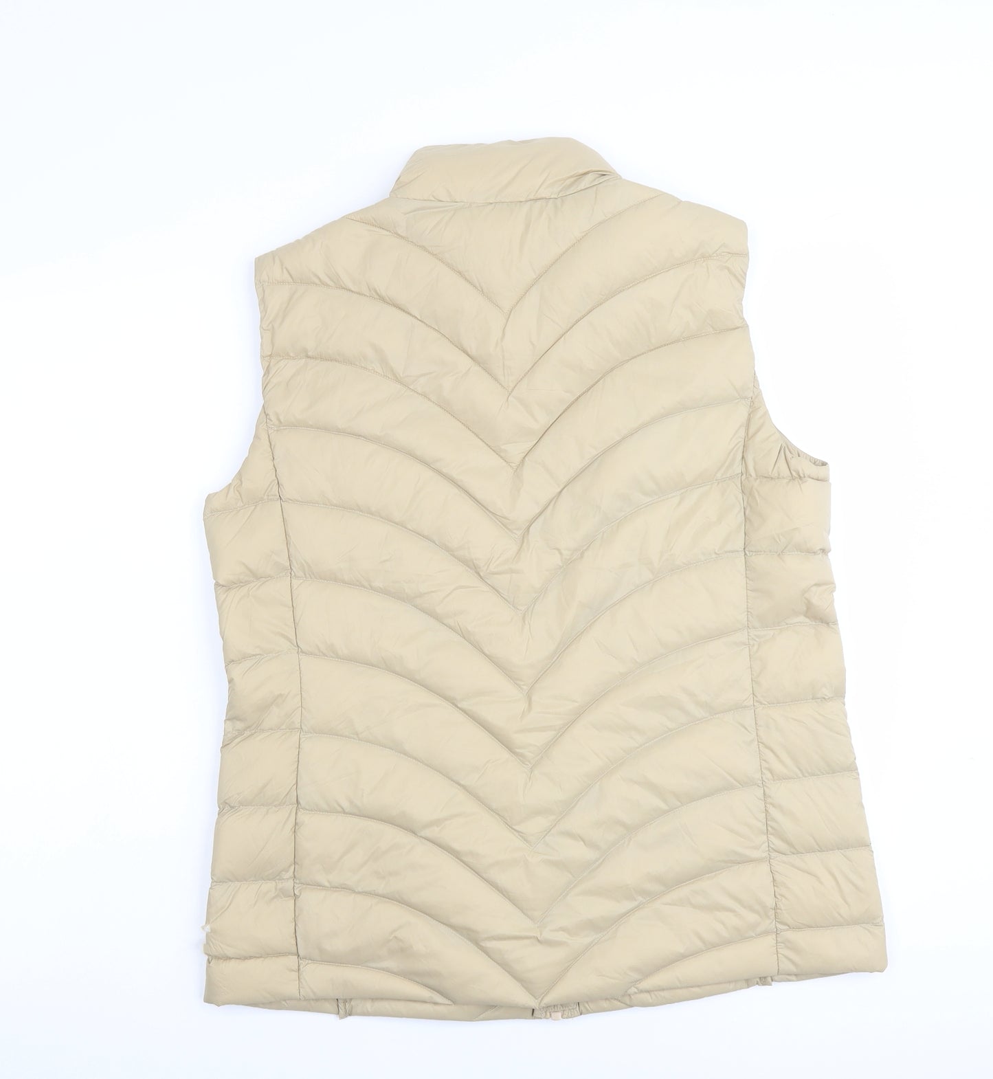 Marks and Spencer Womens Beige Gilet Jacket Size 12 Zip