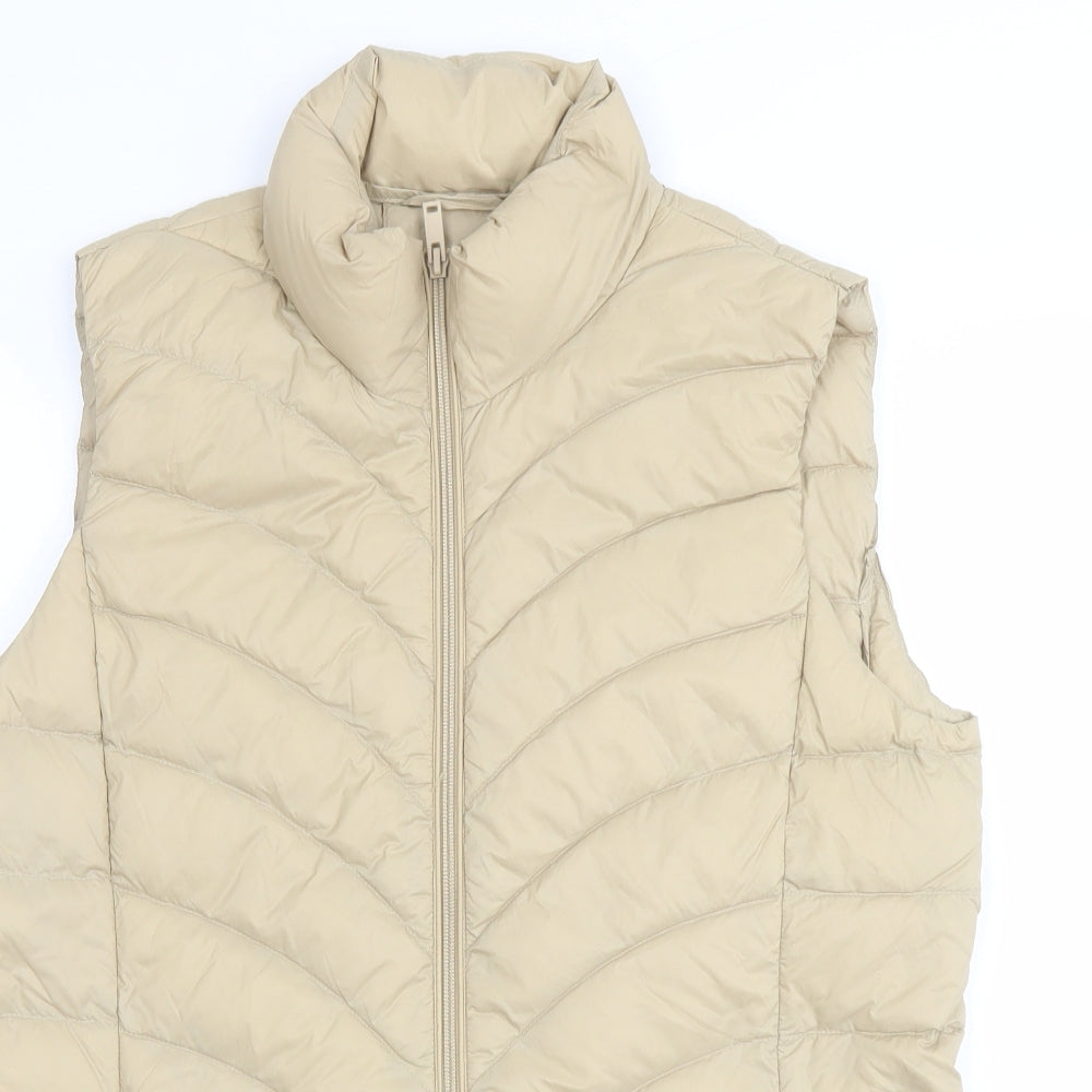 Marks and Spencer Womens Beige Gilet Jacket Size 12 Zip