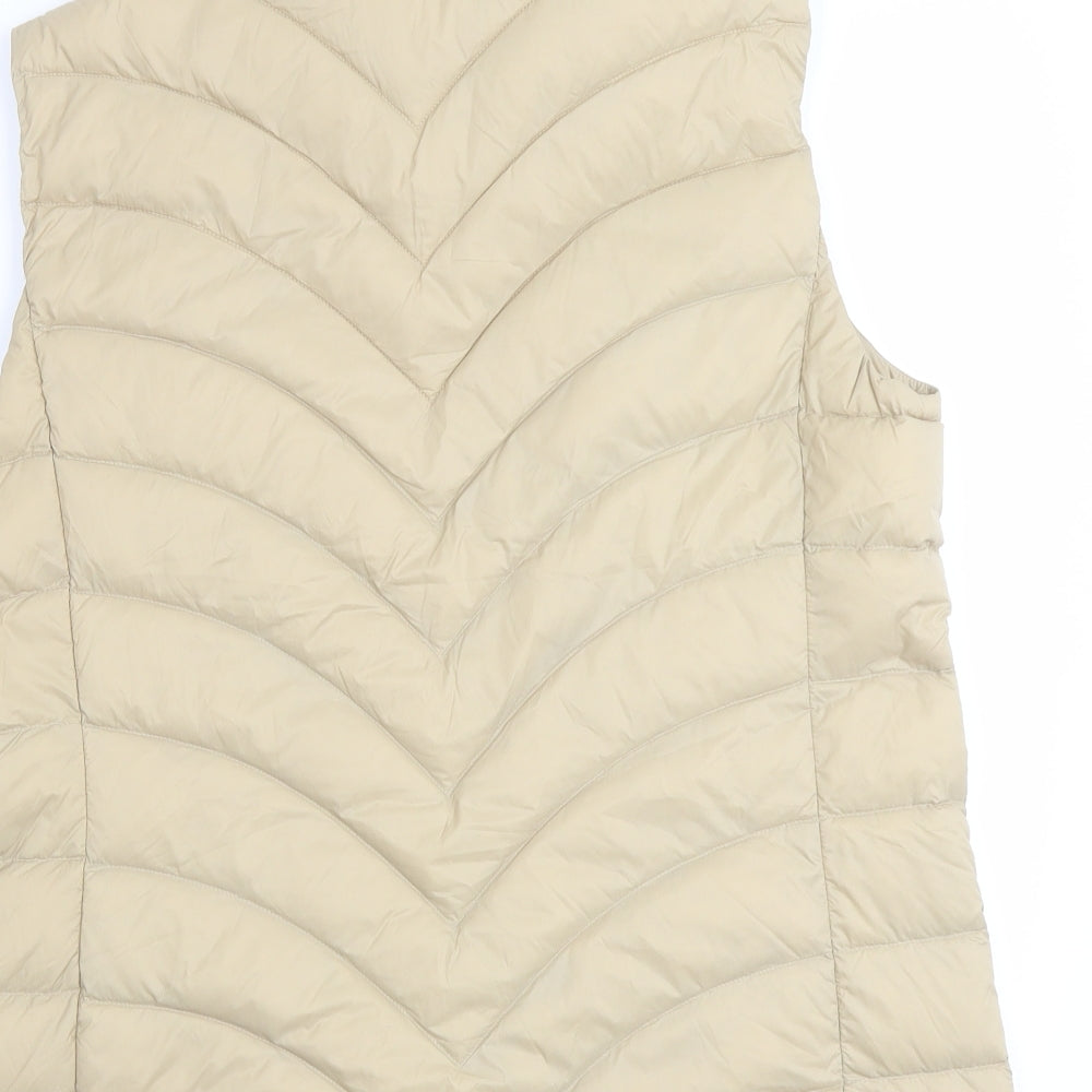 Marks and Spencer Womens Beige Gilet Jacket Size 12 Zip