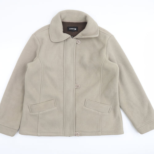 Finesse Womens Beige Jacket Size 16 Zip