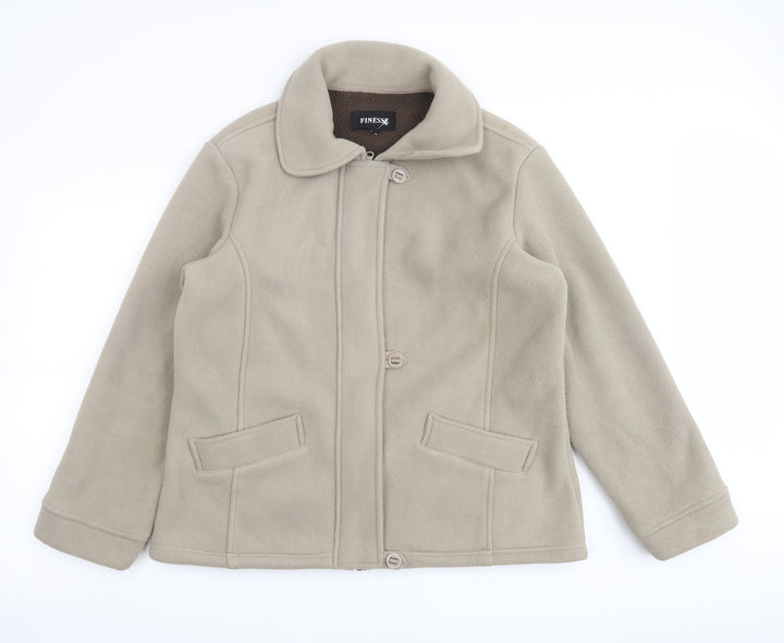 Finesse Womens Beige Jacket Size 16 Zip