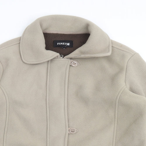 Finesse Womens Beige Jacket Size 16 Zip