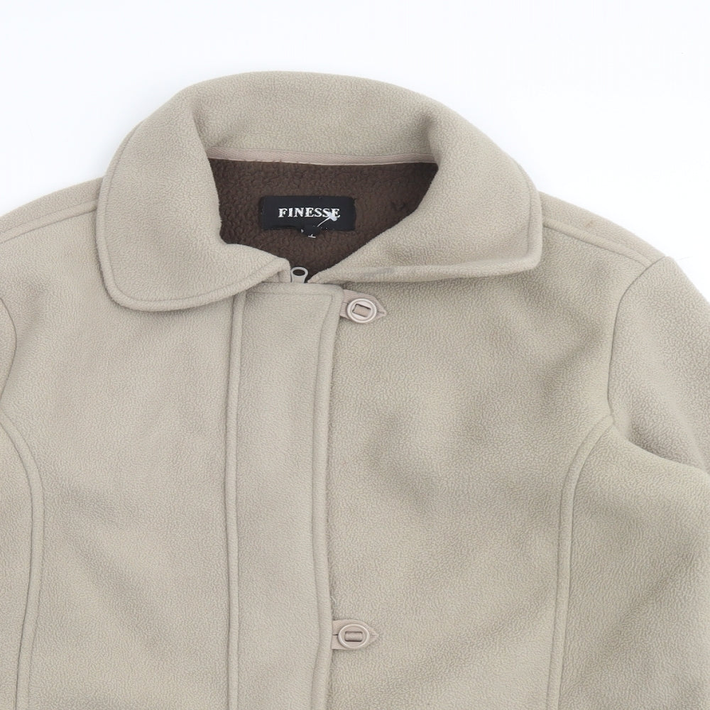 Finesse Womens Beige Jacket Size 16 Zip