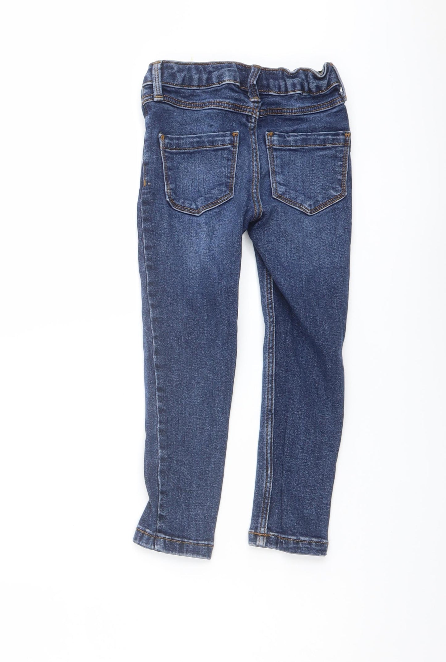 NEXT Boys Blue Cotton Skinny Jeans Size 4 Years Regular Button