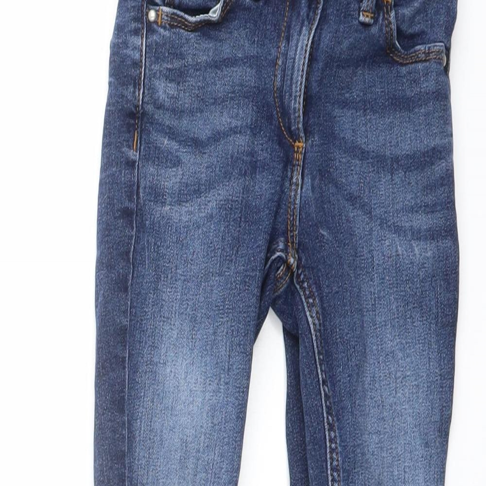 NEXT Boys Blue Cotton Skinny Jeans Size 4 Years Regular Button