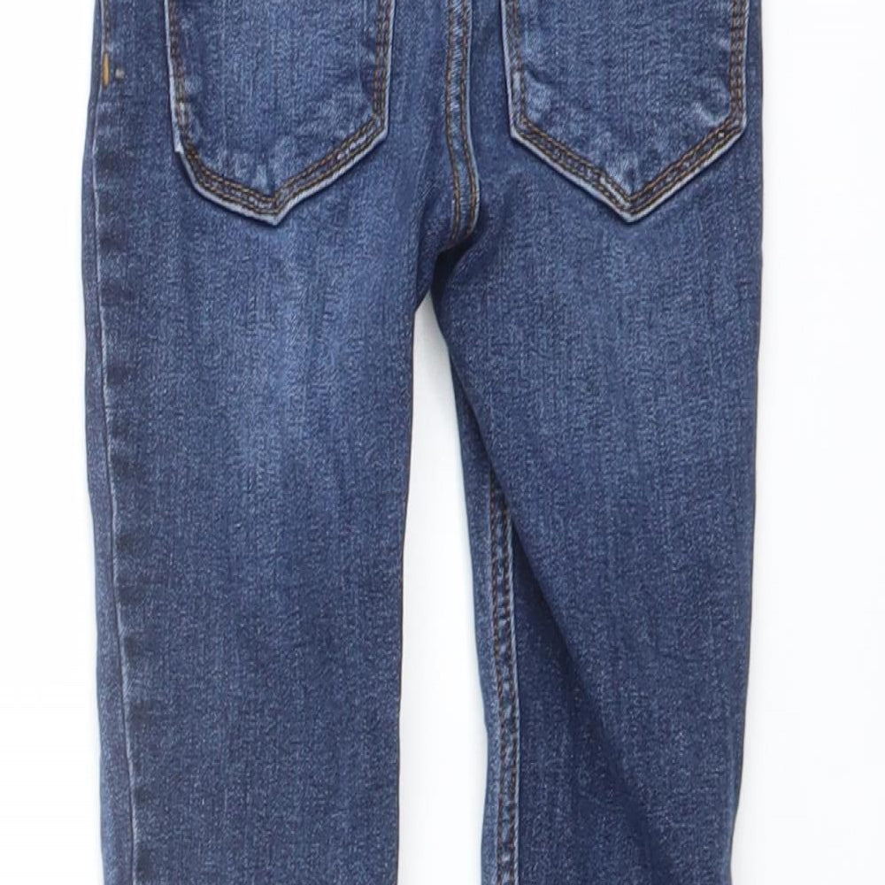 NEXT Boys Blue Cotton Skinny Jeans Size 4 Years Regular Button