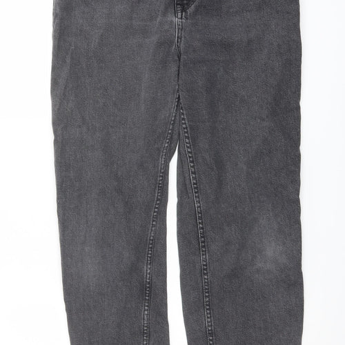 Pull&Bear Womens Grey Cotton Straight Jeans Size 10 L24 in Regular Button