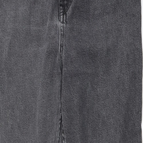 Pull&Bear Womens Grey Cotton Straight Jeans Size 10 L24 in Regular Button