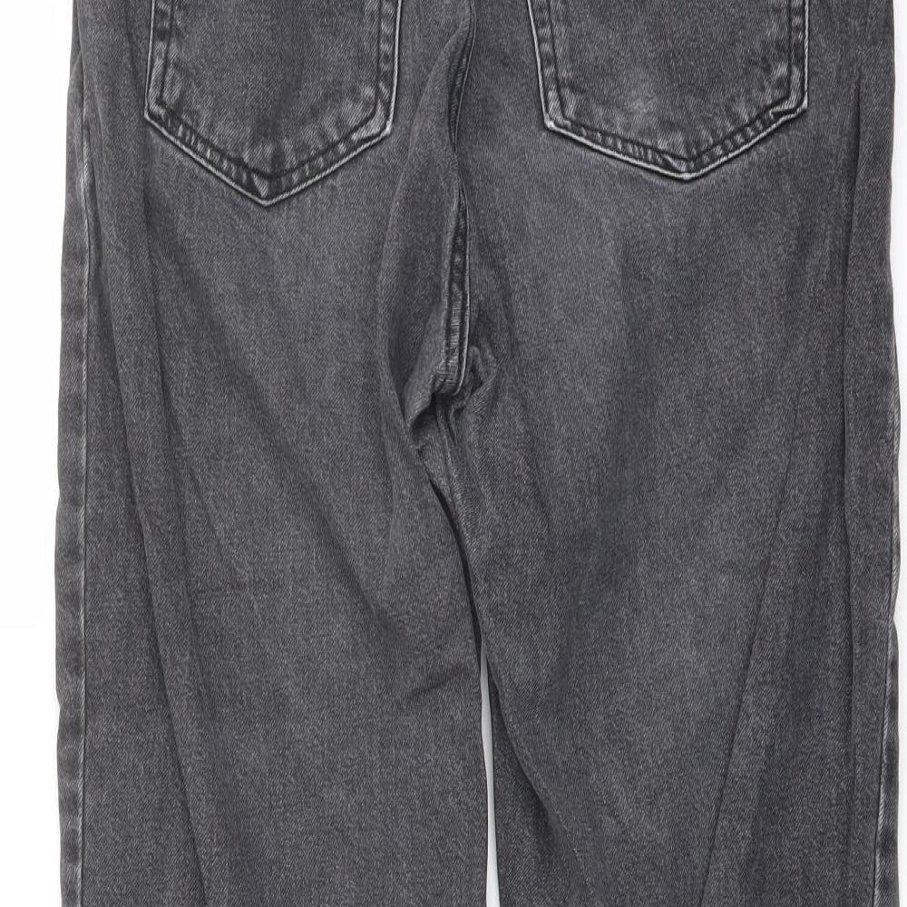 Pull&Bear Womens Grey Cotton Straight Jeans Size 10 L24 in Regular Button