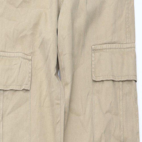 Stradivarius Womens Beige Cotton Straight Jeans Size 4 L31 in Regular Button - Cargo