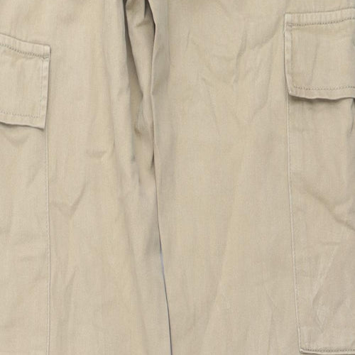 Stradivarius Womens Beige Cotton Straight Jeans Size 4 L31 in Regular Button - Cargo