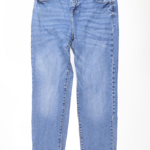 George Womens Blue Cotton Straight Jeans Size 16 L28 in Regular Button