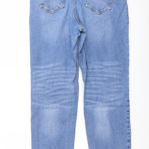 George Womens Blue Cotton Straight Jeans Size 16 L28 in Regular Button