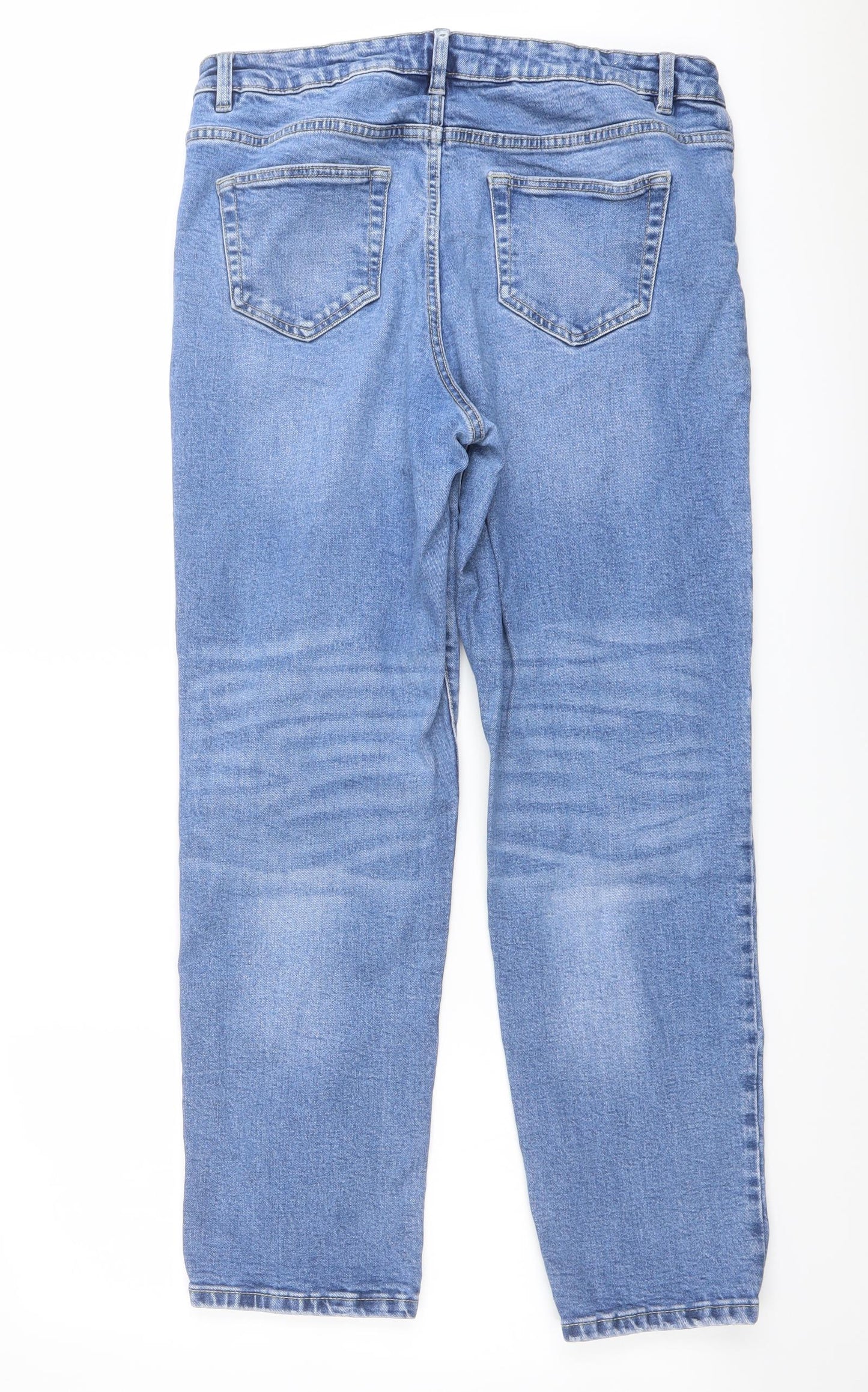 George Womens Blue Cotton Straight Jeans Size 16 L28 in Regular Button