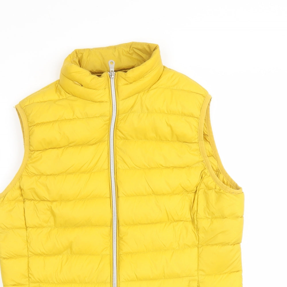 Marks and Spencer Womens Yellow Gilet Jacket Size 12 Zip
