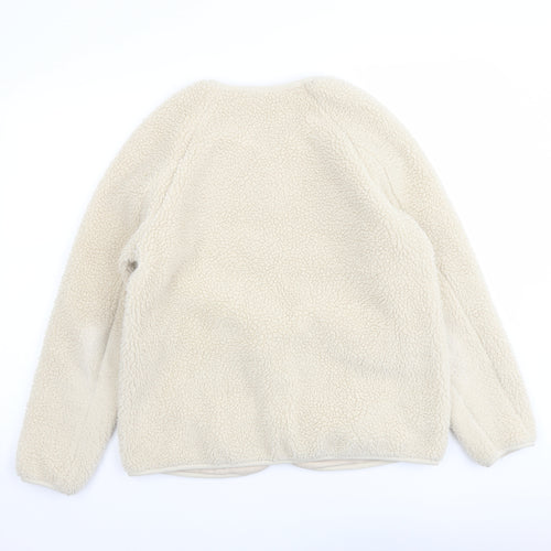 Marks and Spencer Womens Beige Jacket Size 10 Zip - Teddy Bear Style