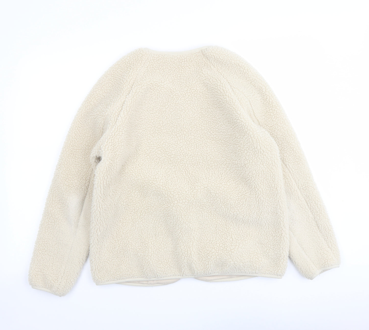 Marks and Spencer Womens Beige Jacket Size 10 Zip - Teddy Bear Style