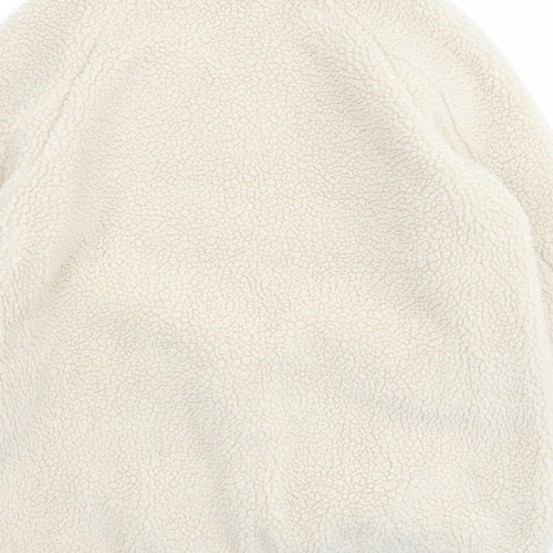 Marks and Spencer Womens Beige Jacket Size 10 Zip - Teddy Bear Style