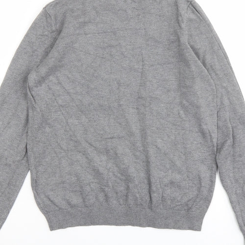 H&M Womens Grey Round Neck Viscose Pullover Jumper Size S