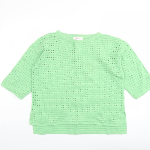 NEXT Womens Green Round Neck Cotton Pullover Jumper Size 10