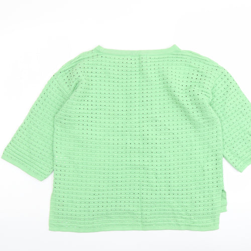 NEXT Womens Green Round Neck Cotton Pullover Jumper Size 10