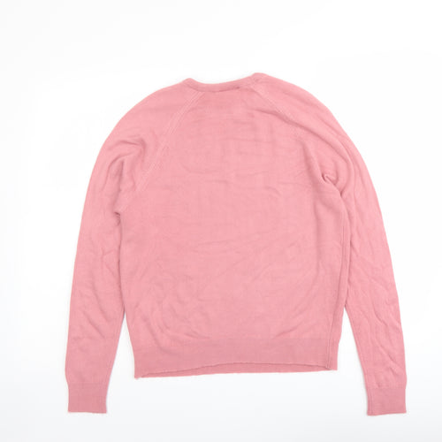 Brettles Womens Pink Round Neck Acrylic Pullover Jumper Size 10