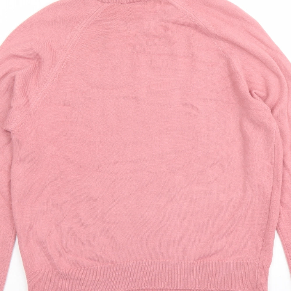 Brettles Womens Pink Round Neck Acrylic Pullover Jumper Size 10