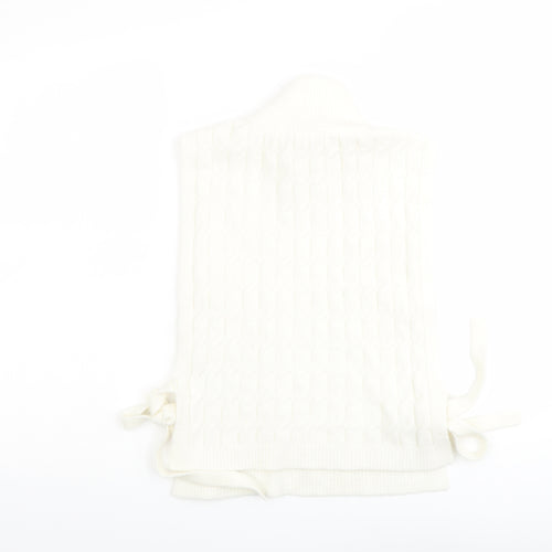 H&M Womens Ivory High Neck Polyester Vest Jumper One Size