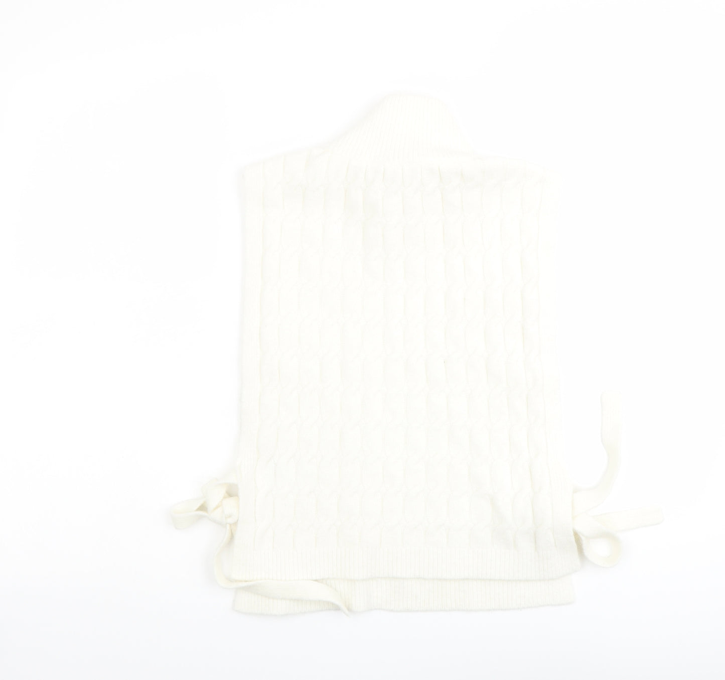 H&M Womens Ivory High Neck Polyester Vest Jumper One Size