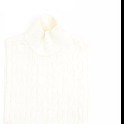 H&M Womens Ivory High Neck Polyester Vest Jumper One Size
