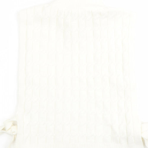 H&M Womens Ivory High Neck Polyester Vest Jumper One Size
